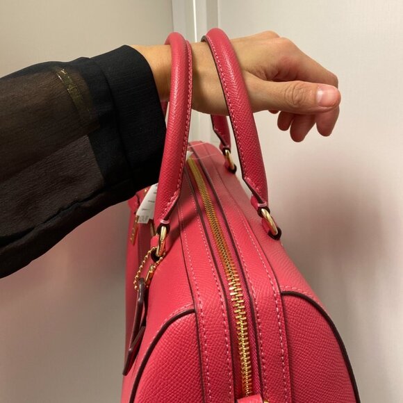 Coach 79946 Rowan Crossgrain Leather Satchel in Strawberry Haze - Picture 5 of 8